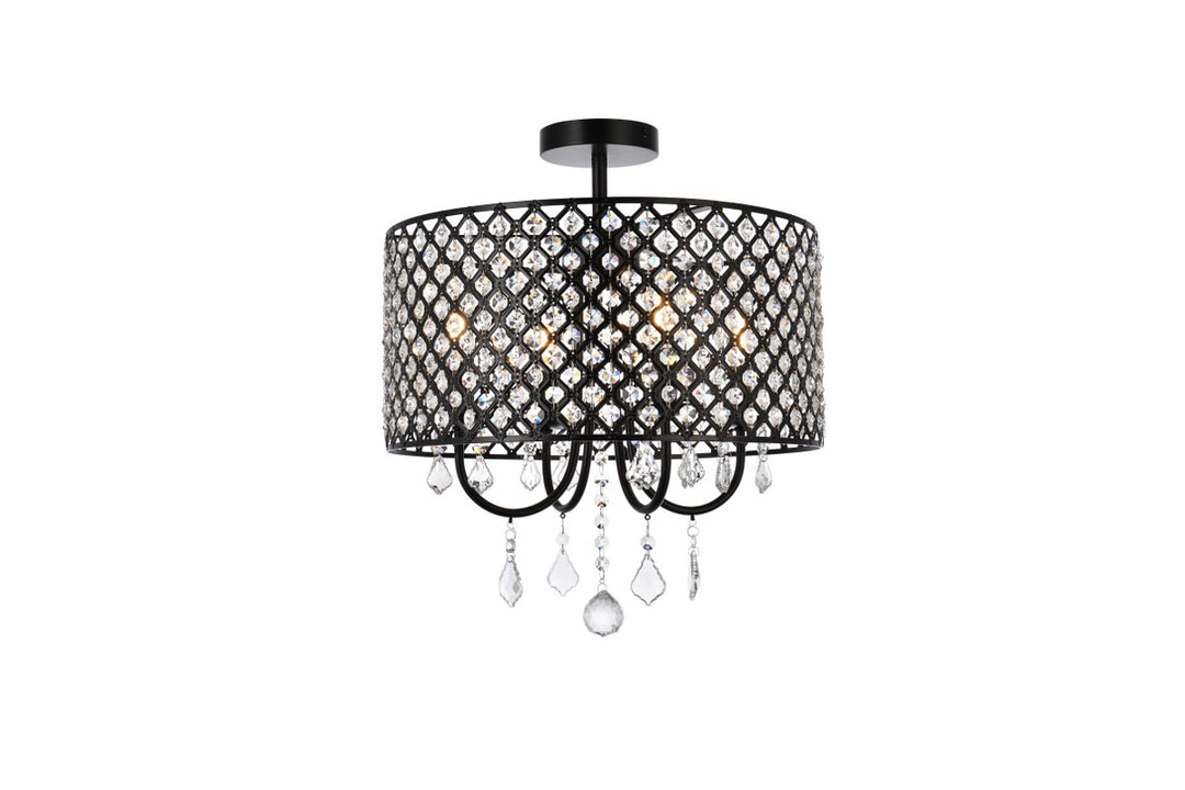 Elise Four Light Flush Mount in black - available from The Lighting Shoppe, trusted by Canadian homeowners