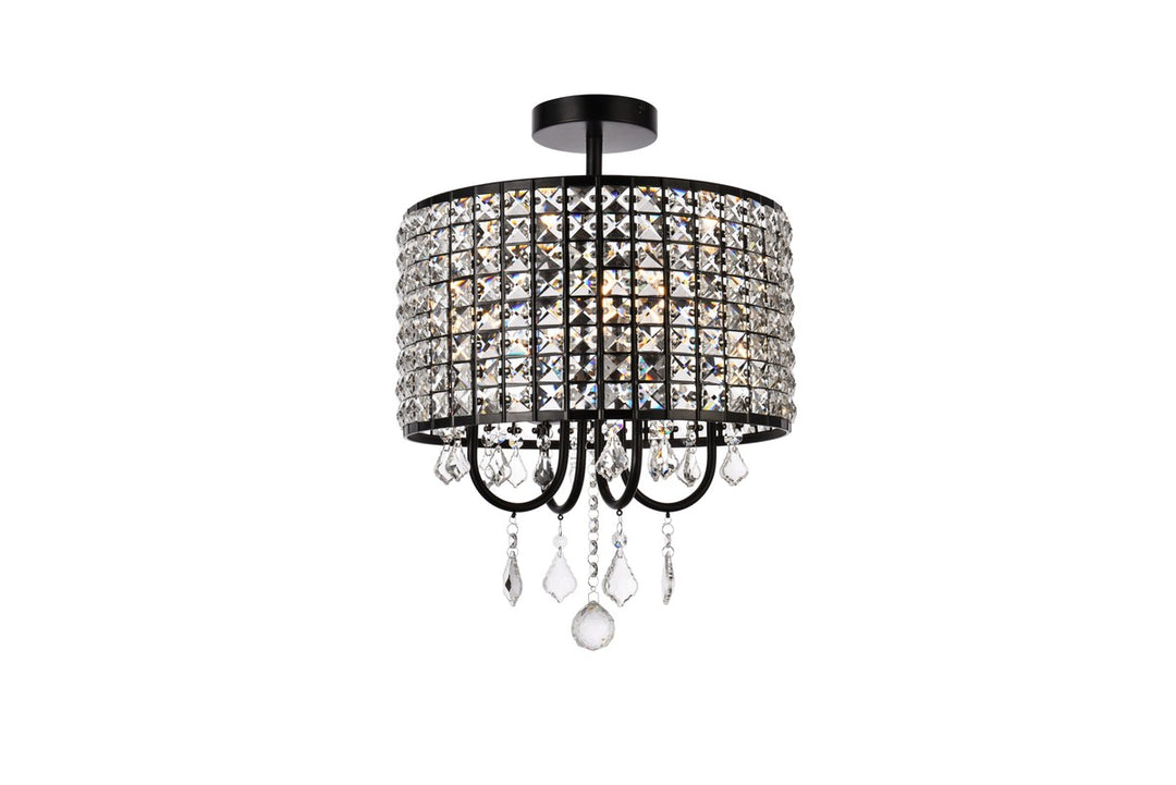 Elise Four Light Flush Mount in black - available from The Lighting Shoppe, trusted by Canadian homeowners