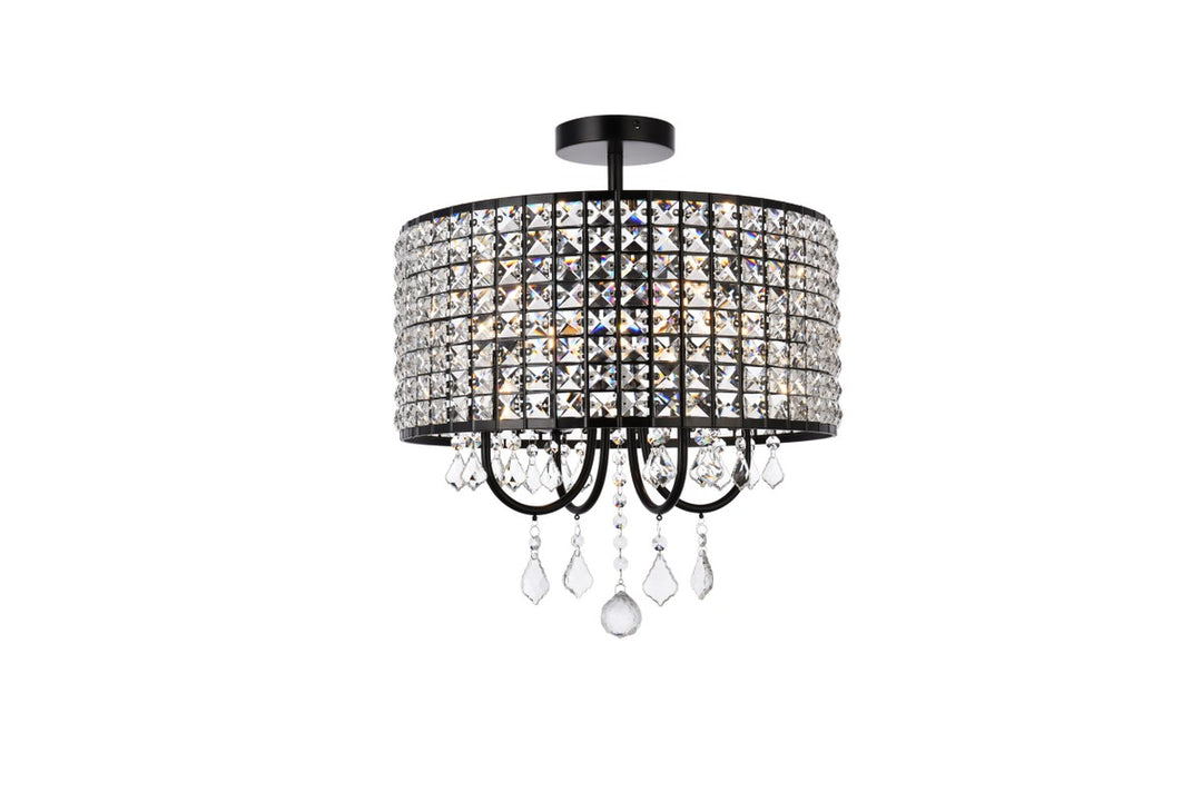 Elise Four Light Flush Mount in black - available from The Lighting Shoppe, trusted by Canadian homeowners
