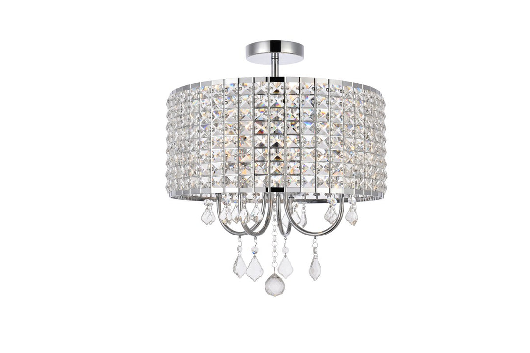 Elise Four Light Flush Mount in chrome - available from The Lighting Shoppe, trusted by Canadian homeowners