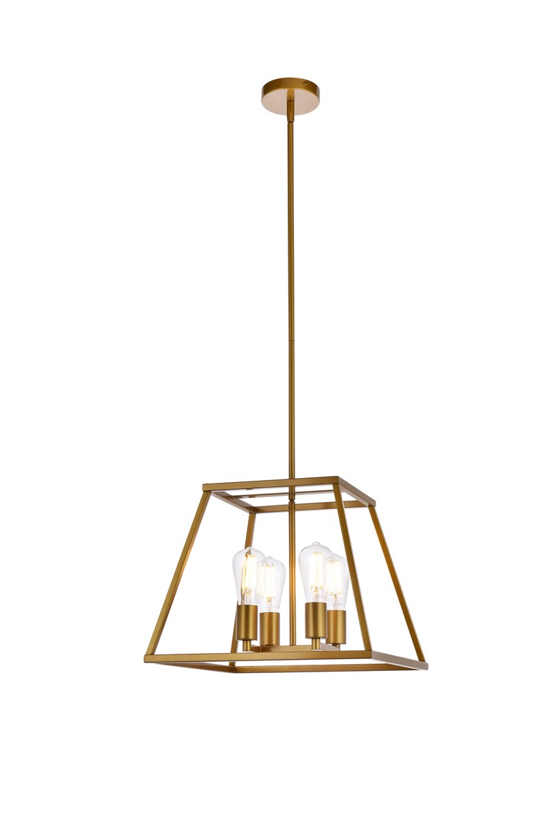 Declan Four Light Pendant in Brass - available from The Lighting Shoppe, trusted by Canadian homeowners