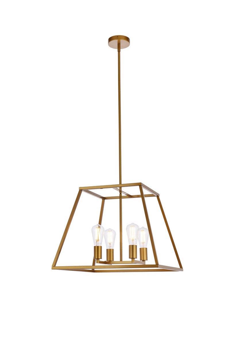 Declan Four Light Pendant in Brass - available from The Lighting Shoppe, trusted by Canadian homeowners