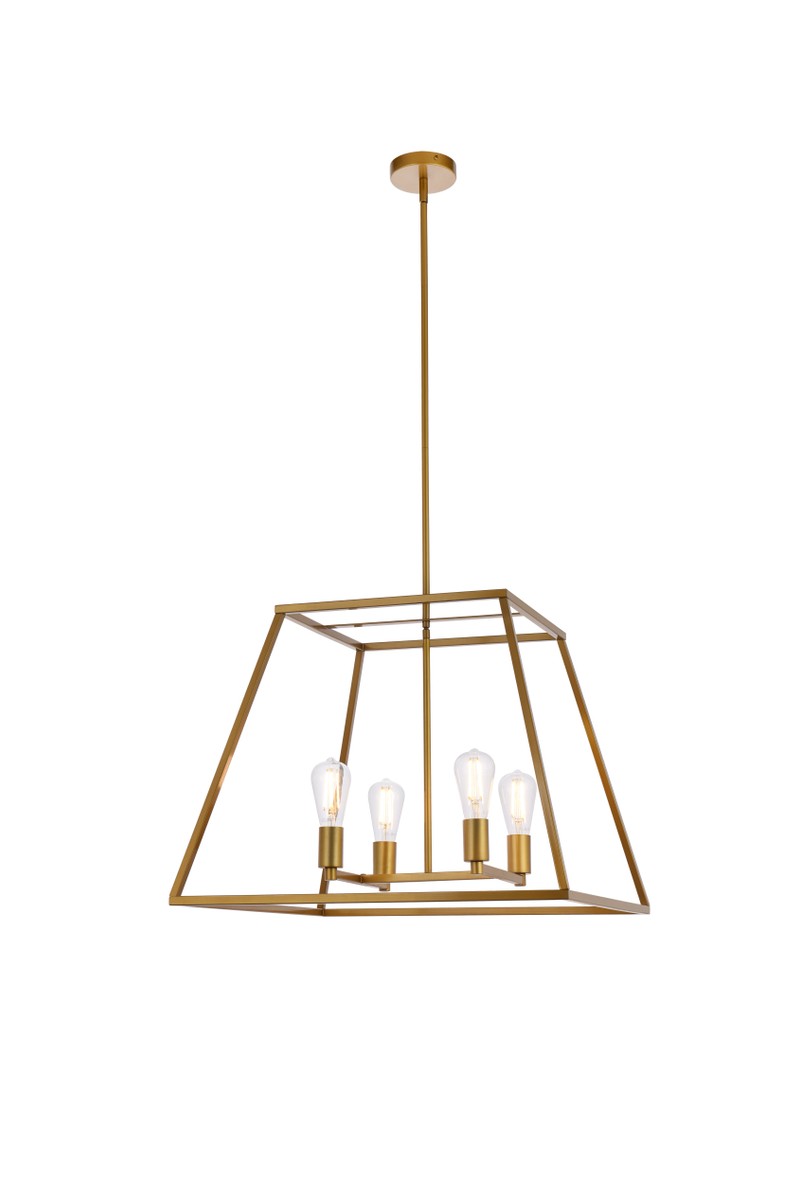 Declan Four Light Pendant in Brass - available from The Lighting Shoppe, trusted by Canadian homeowners