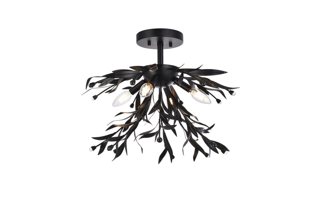Priscilla Four Light Flush Mount in Black - available from The Lighting Shoppe, trusted by Canadian homeowners