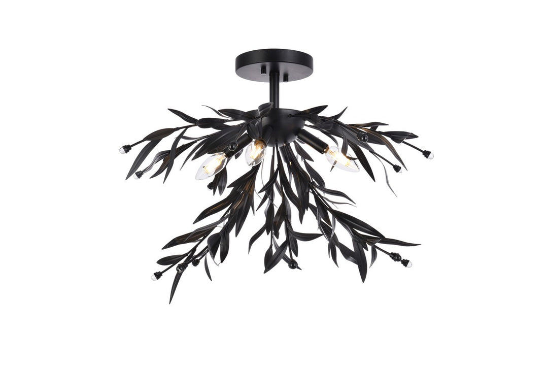 Priscilla Four Light Flush Mount in Black - available from The Lighting Shoppe, trusted by Canadian homeowners