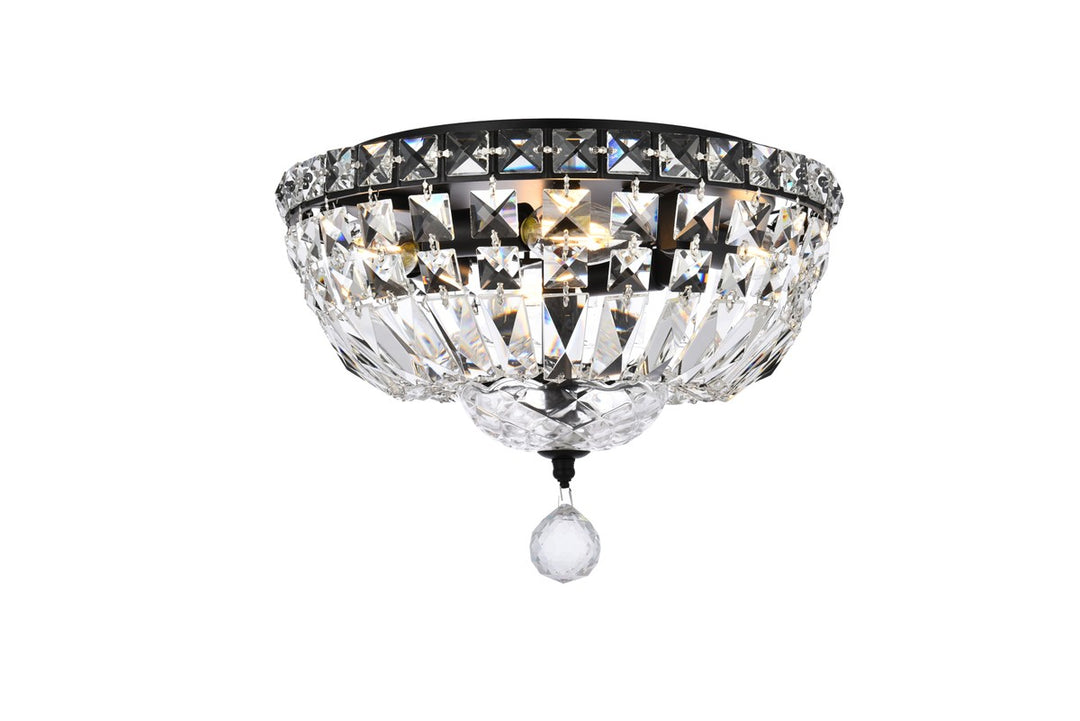 Elegant Lighting - V2528F12BK/RC - Four Light Flush Mount - Tranquil - Black and Clear