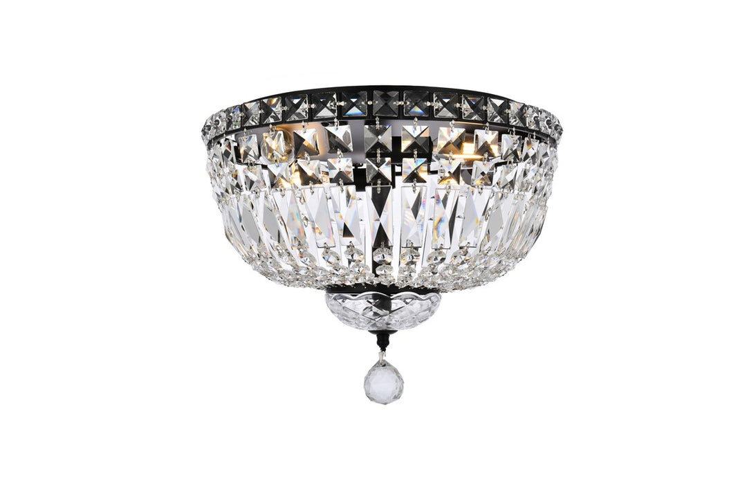 Elegant Lighting - V2528F14BK/RC - Four Light Flush Mount - Tranquil - Black and Clear