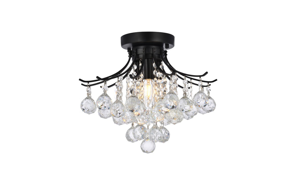 Elegant Lighting - V8000F16BK/RC - Three Light Flush Mount - Toureg - Black and Clear