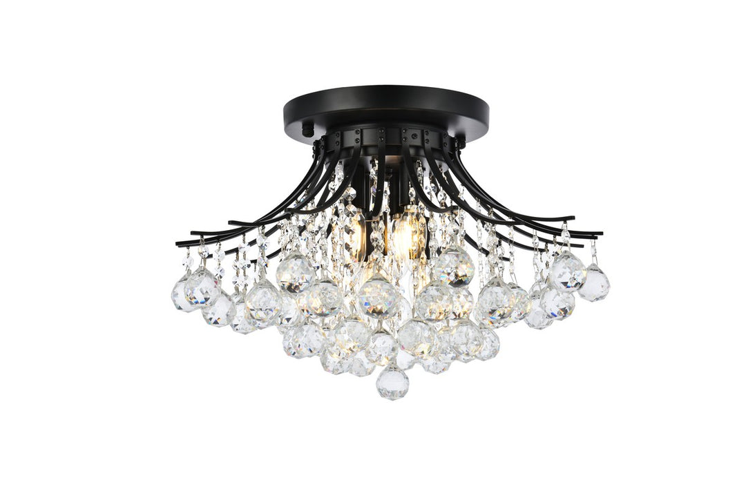 Elegant Lighting - V8000F19BK/RC - Six Light Flush Mount - Toureg - Black and Clear