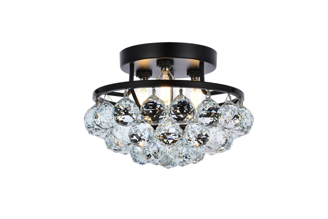 Corona Three Light Flush Mount in Black - available from The Lighting Shoppe, trusted by Canadian homeowners