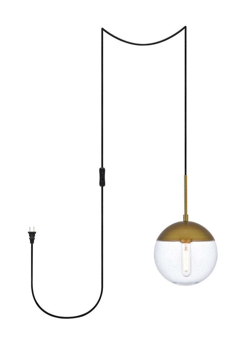 Eclipse One Light Plug in Pendant in Brass - available from The Lighting Shoppe, trusted by Canadian homeowners