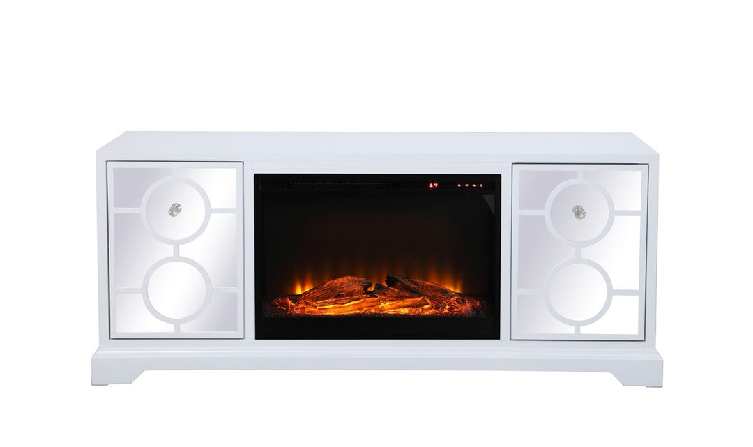 Modern TV Stand with Fireplace in White - available from The Lighting Shoppe, trusted by Canadian homeowners