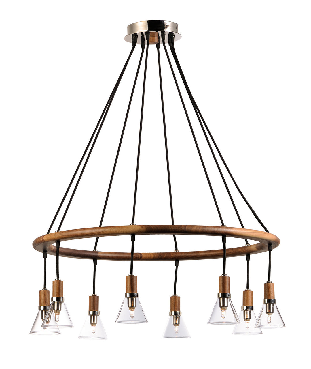 Scan Eight Light Pendant in Walnut - available from The Lighting Shoppe, trusted by Canadian homeowners