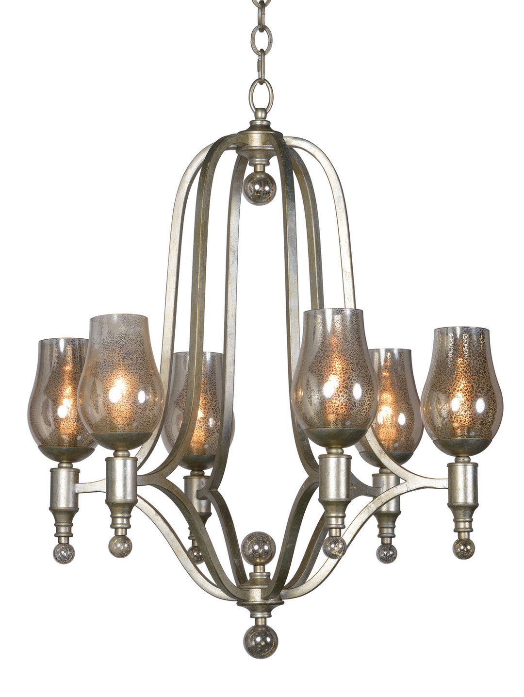 Mirabelle Six Light Chandelier in Silver Gold - available from The Lighting Shoppe, trusted by Canadian homeowners