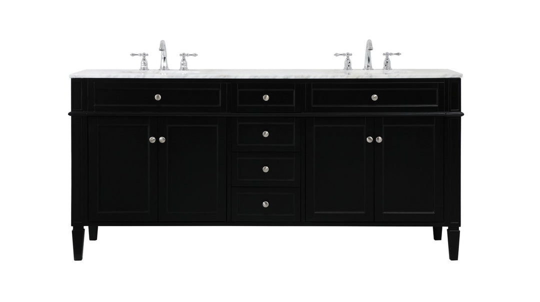 Elegant Lighting - VF12572DBK - Double Bathroom Vanity - Park Avenue - black