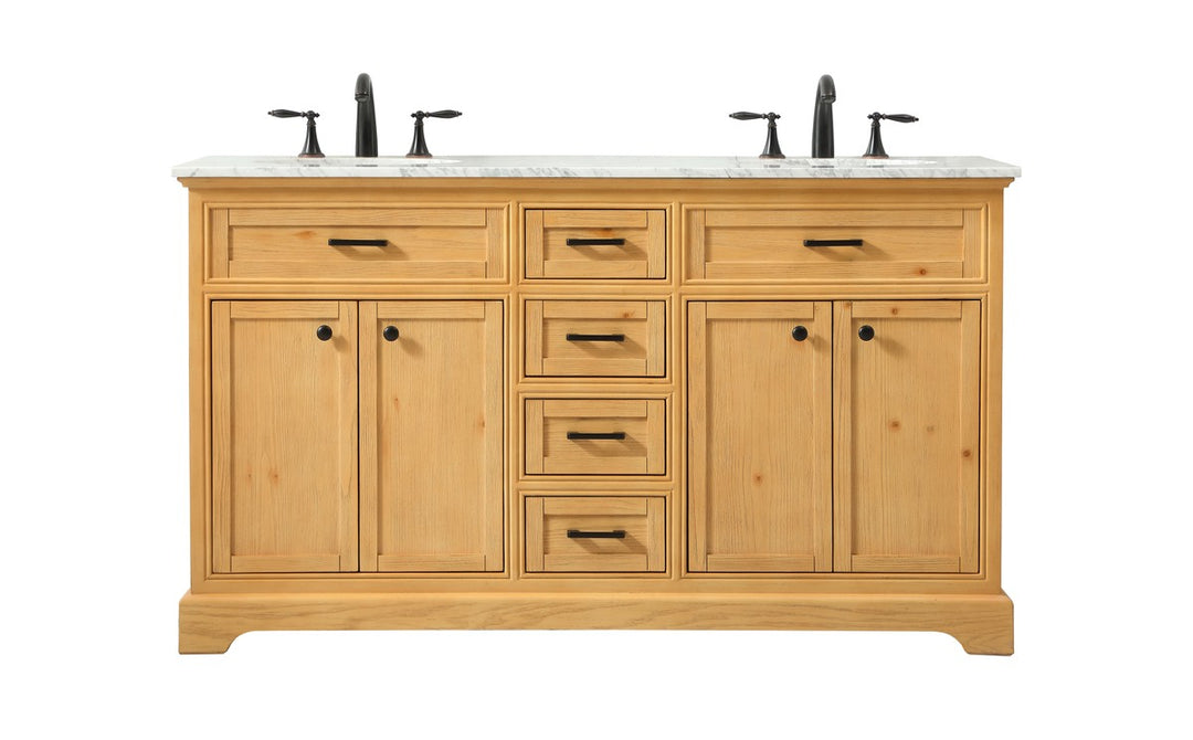 Elegant Lighting - VF15060DNW - Double Bathroom Vanity - Americana - natural wood