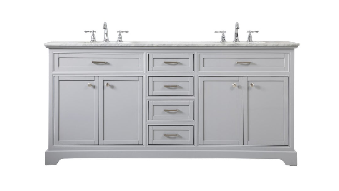 Elegant Lighting - VF15072DGR - Double Bathroom Vanity - Americana - grey