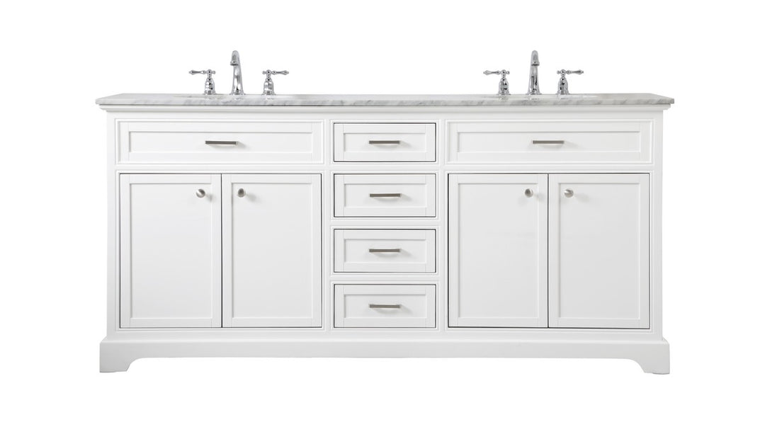 Elegant Lighting - VF15072DWH - Double Bathroom Vanity - Americana - white