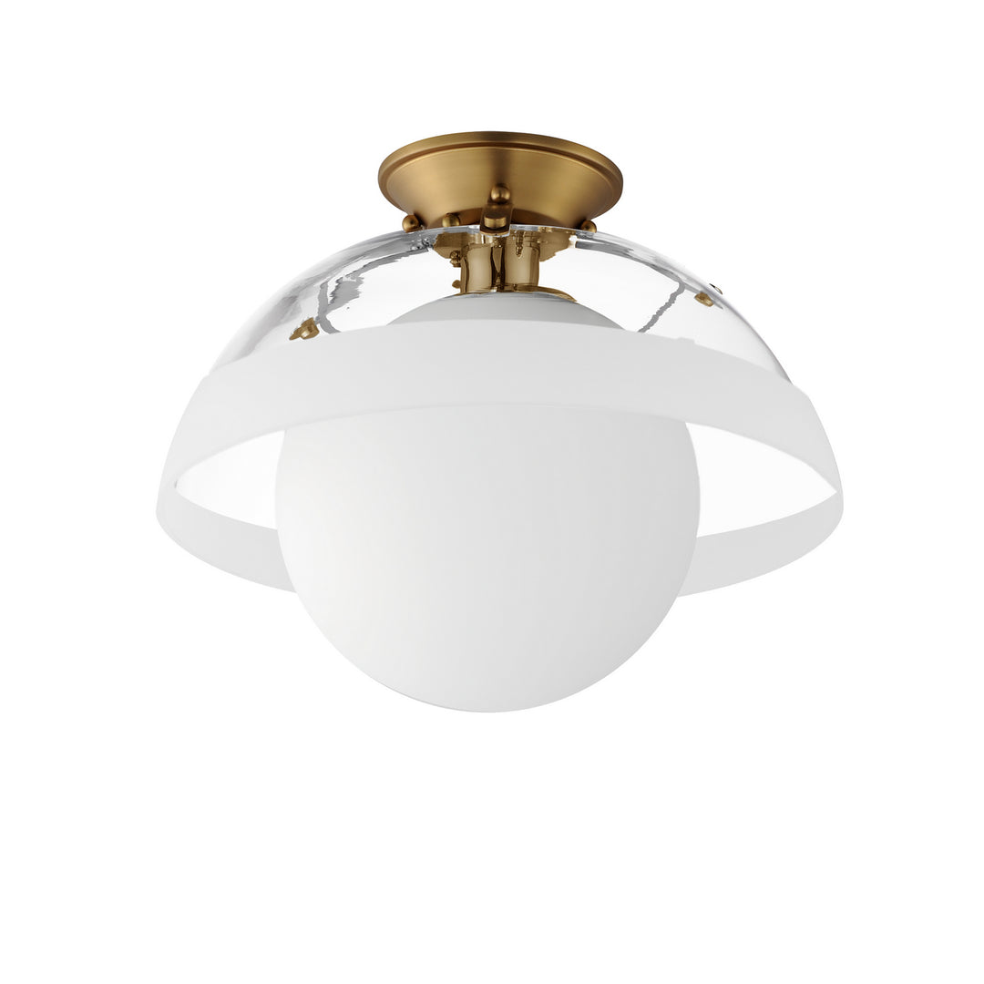Domain LED Semi Flush Mount in Natural Aged Brass - available from The Lighting Shoppe, trusted by Canadian homeowners