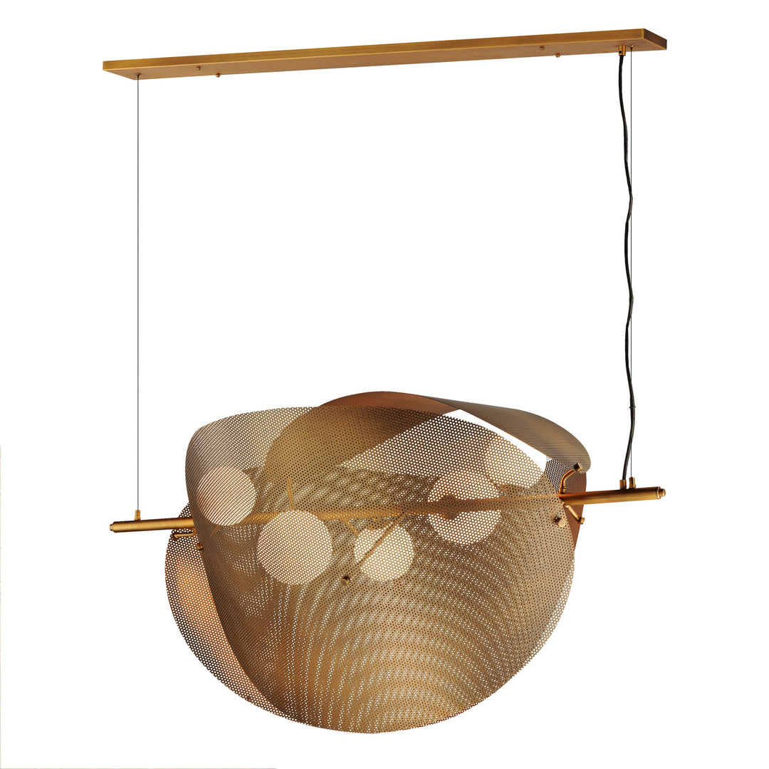 Chips LED Linear Pendant in Natural Aged Brass - available from The Lighting Shoppe, trusted by Canadian homeowners