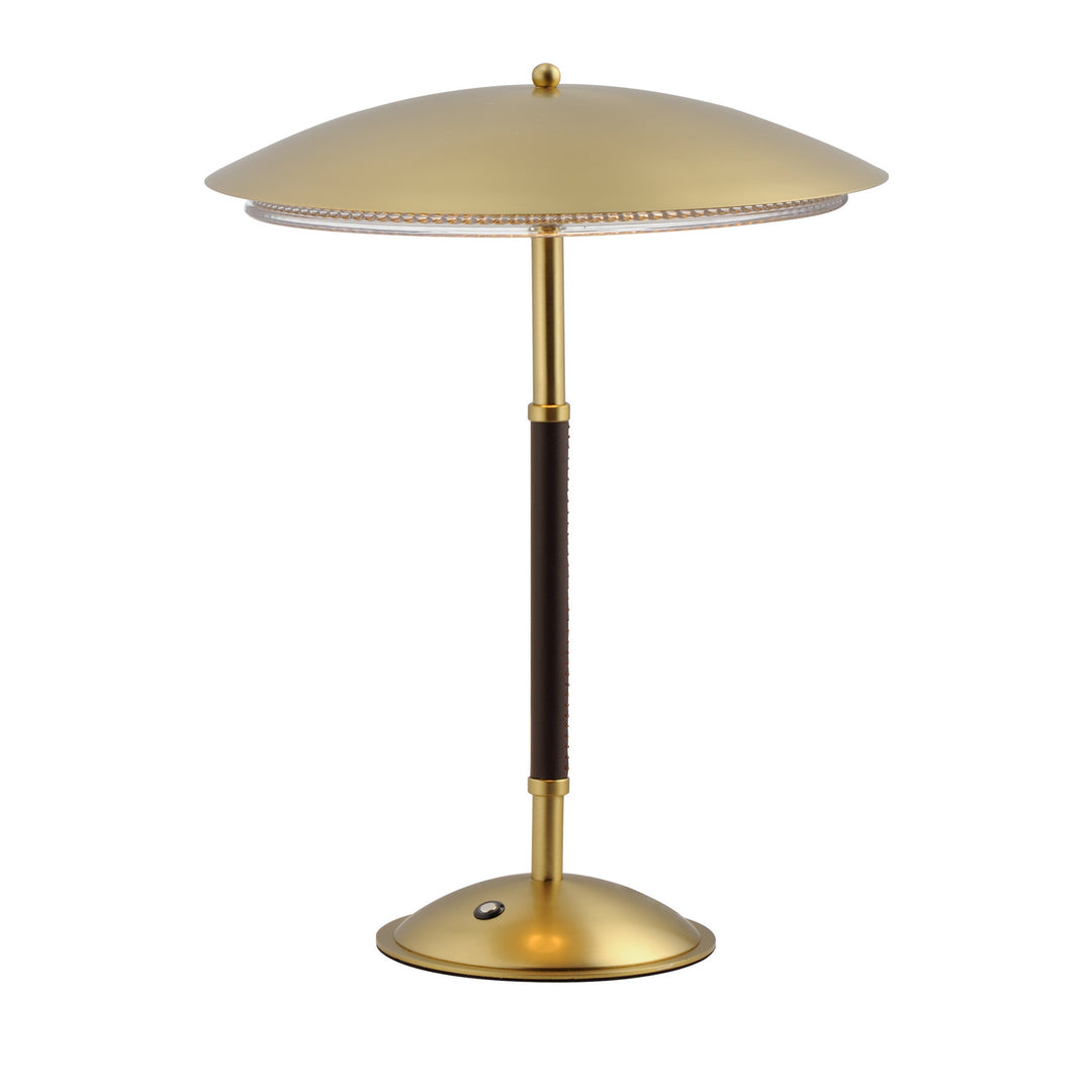 Prismatic LED Table Lamp in Natural Aged Brass - available from The Lighting Shoppe, trusted by Canadian homeowners