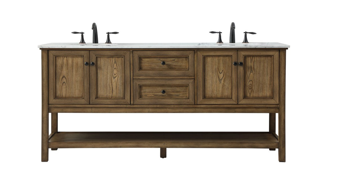 Elegant Lighting - VF27072DDW - Double Bathroom Vanity - Metropolis - driftwood