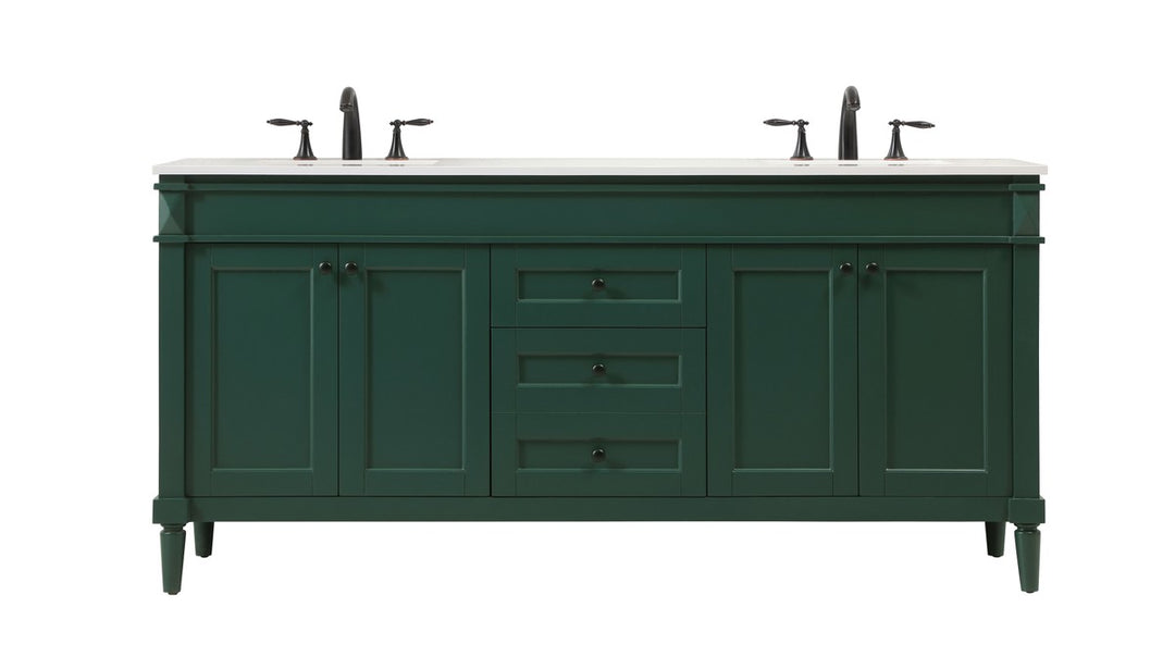 Elegant Lighting - VF31872DGN - Double Bathroom Vanity - Bennett - green