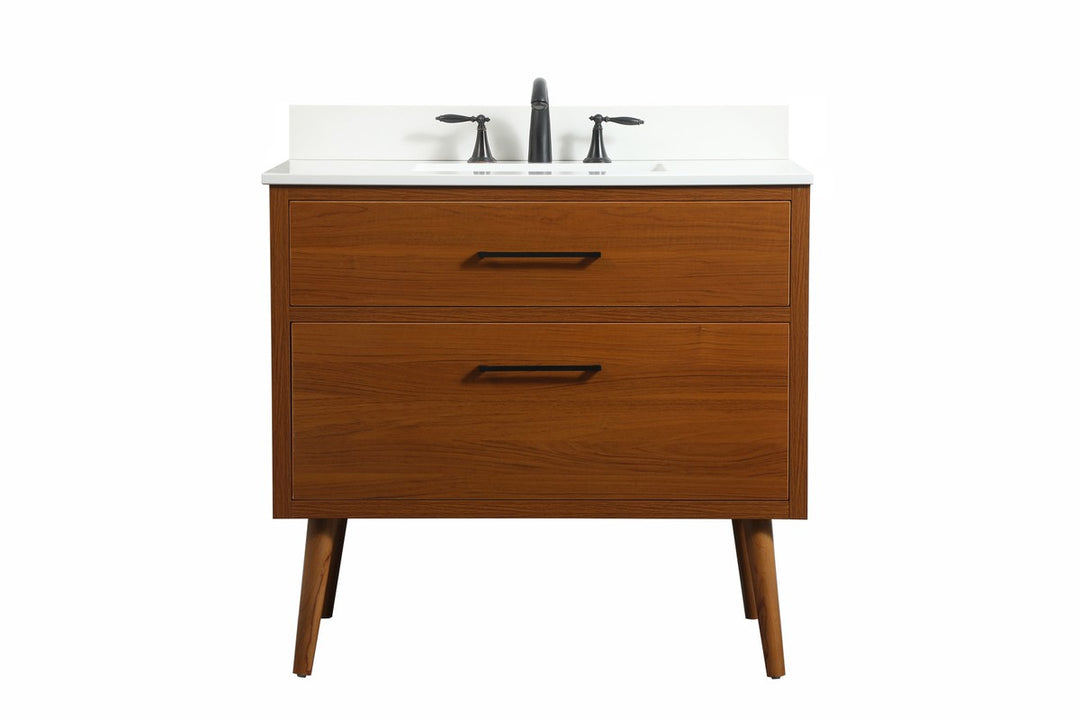 Elegant Lighting - VF41036MTK-BS - Single Bathroom Vanity - Boise - teak