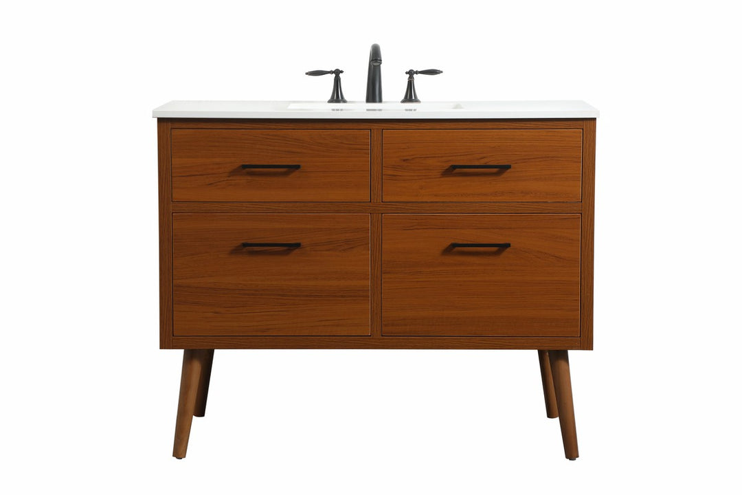 Elegant Lighting - VF41042MTK - Single Bathroom Vanity - Boise - teak