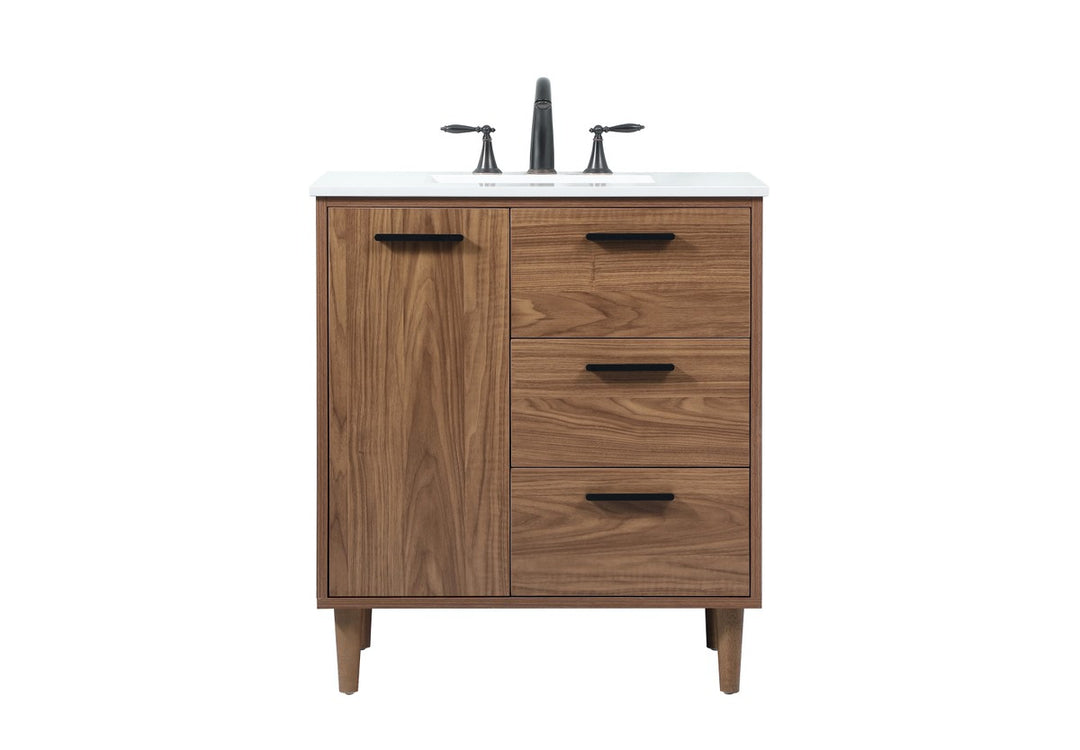Elegant Lighting - VF47030WB - Single Bathroom Vanity - Baldwin - walnut brown