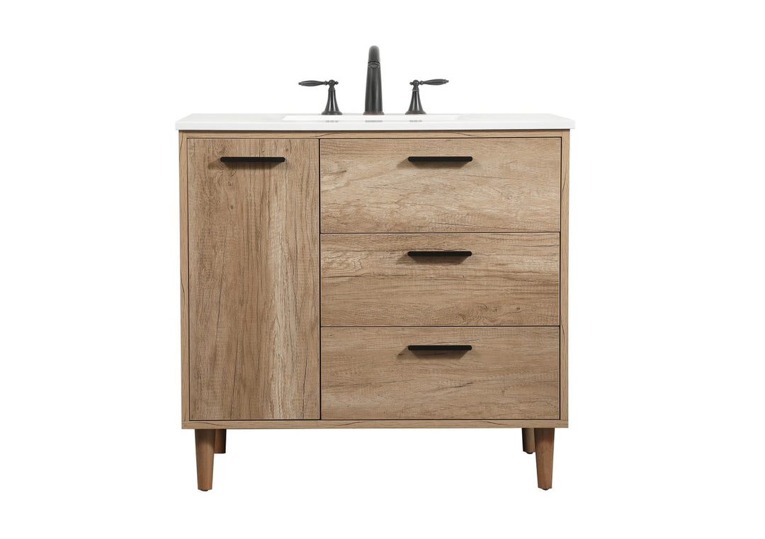 Elegant Lighting - VF47036NT - Single Bathroom Vanity - Baldwin - natural oak