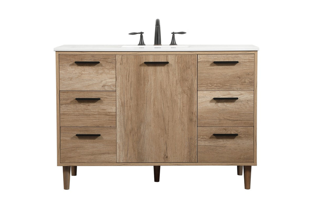 Elegant Lighting - VF47048NT - Single Bathroom Vanity - Baldwin - natural oak