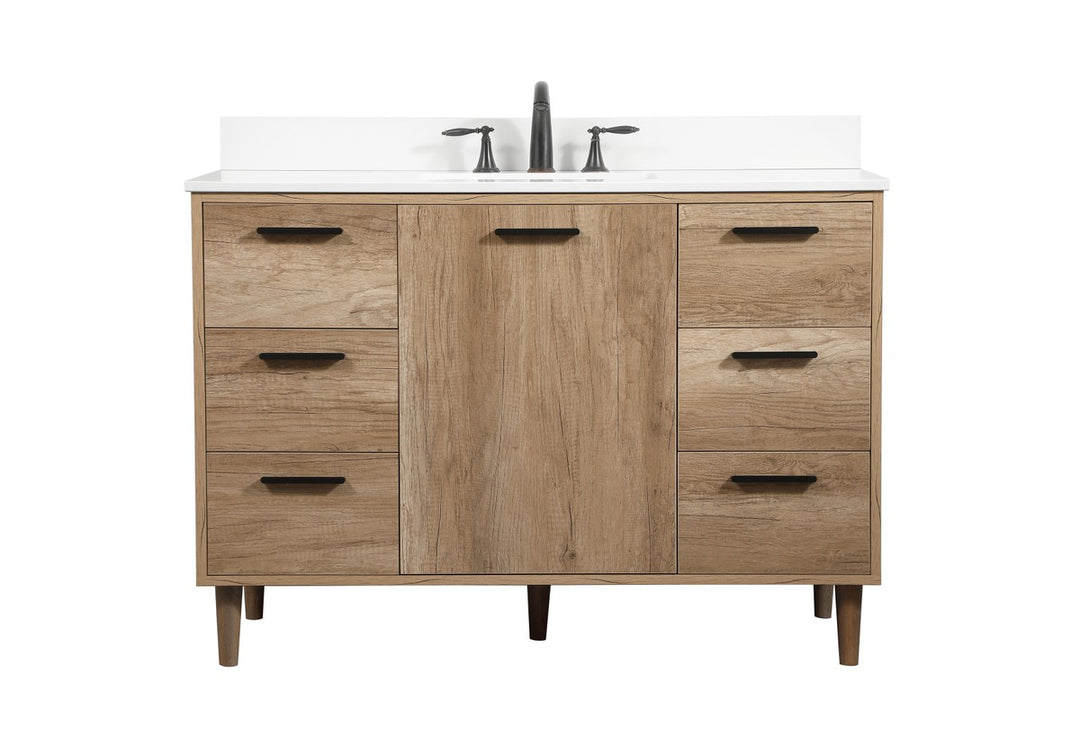 Elegant Lighting - VF47048NT-BS - Single Bathroom Vanity - Baldwin - natural oak
