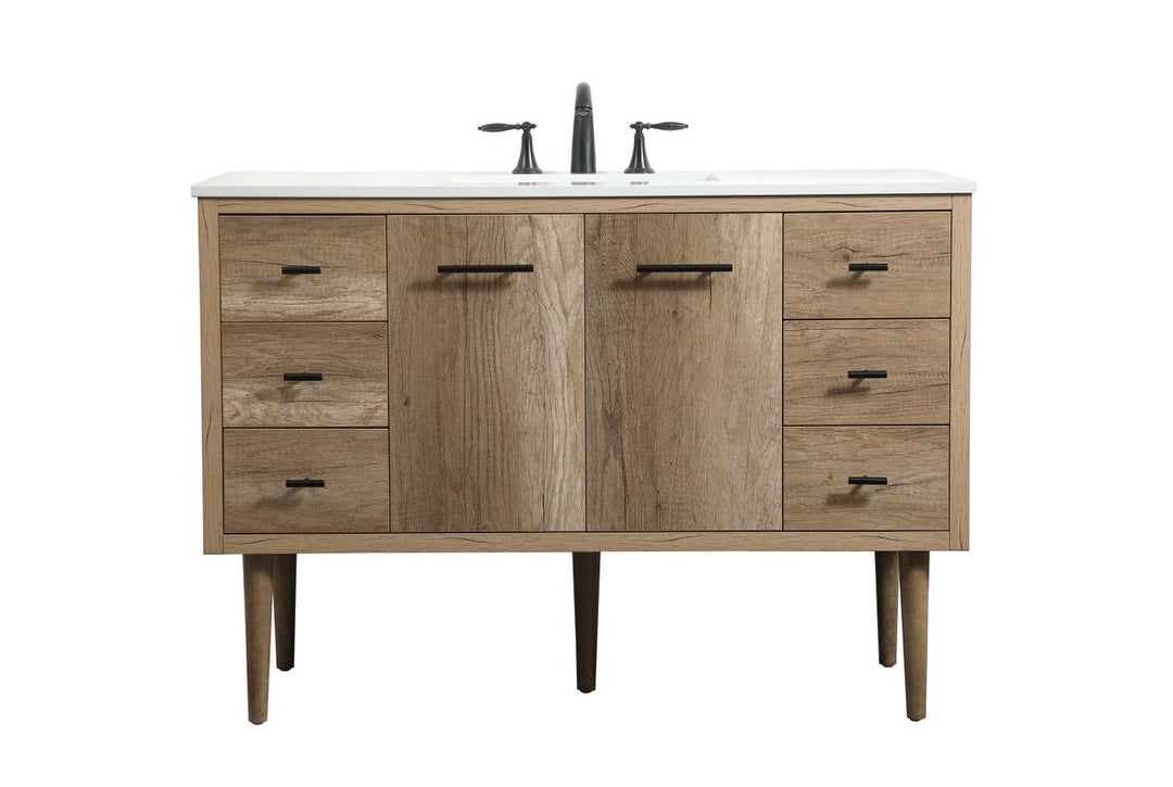 Elegant Lighting - VF48048NT - Single Bathroom Vanity - Cyrus - Natural oak