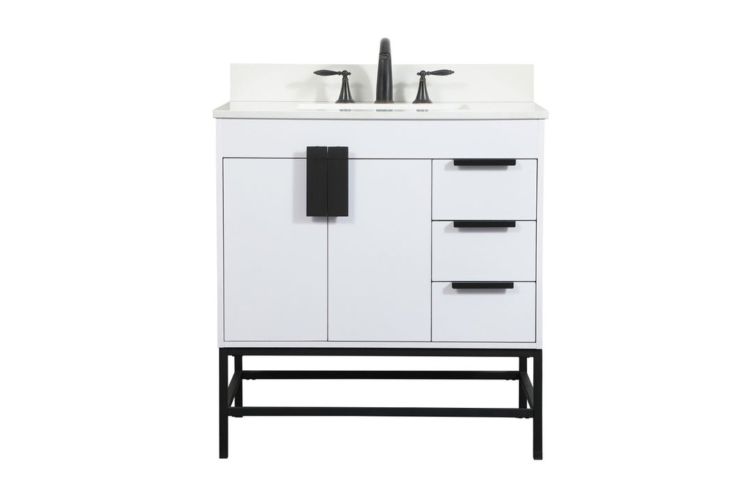 Elegant Lighting - VF48832MWH-BS - Single Bathroom Vanity - Eugene - white