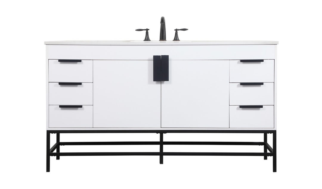 Elegant Lighting - VF48860MWH - Single Bathroom Vanity - Eugene - white