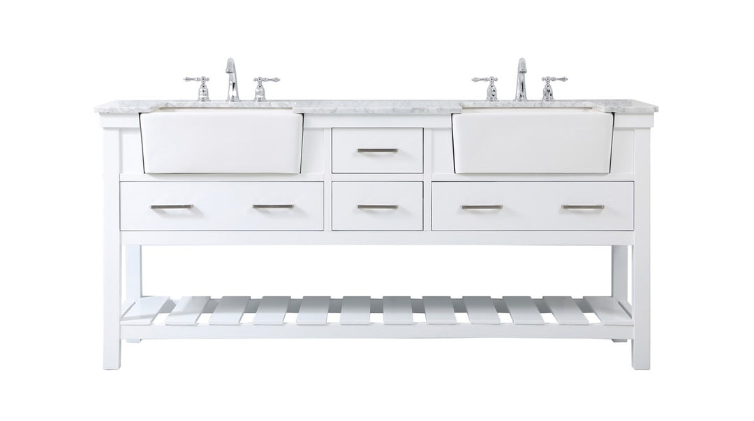 Elegant Lighting - VF60172DWH - Double Bathroom Vanity - Clement - white