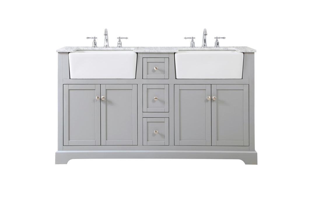 Elegant Lighting - VF60260DGR - Double Bathroom Vanity - Franklin - grey