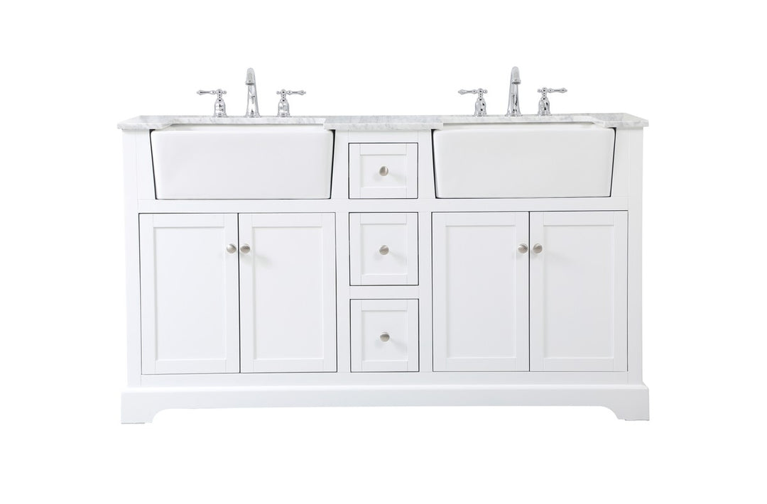 Elegant Lighting - VF60260DWH - Double Bathroom Vanity - Franklin - white