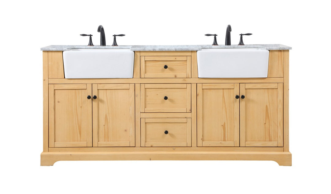 Elegant Lighting - VF60272DNW - Double Bathroom Vanity - Franklin - natural wood