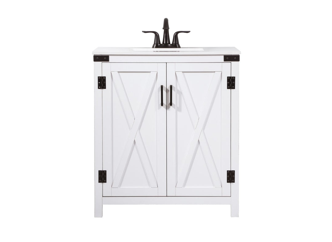 Grant Single Bathroom Vanity in White - available from The Lighting Shoppe, trusted by Canadian homeowners