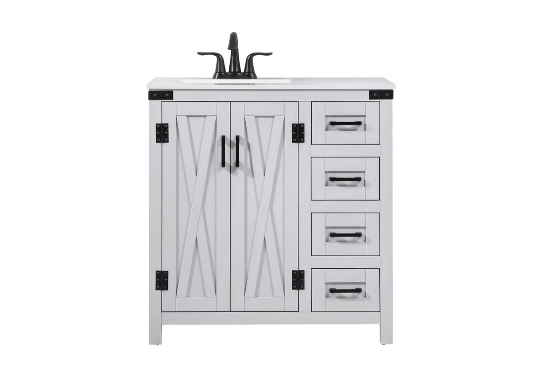 Grant Single Bathroom Vanity in Grey - available from The Lighting Shoppe, trusted by Canadian homeowners