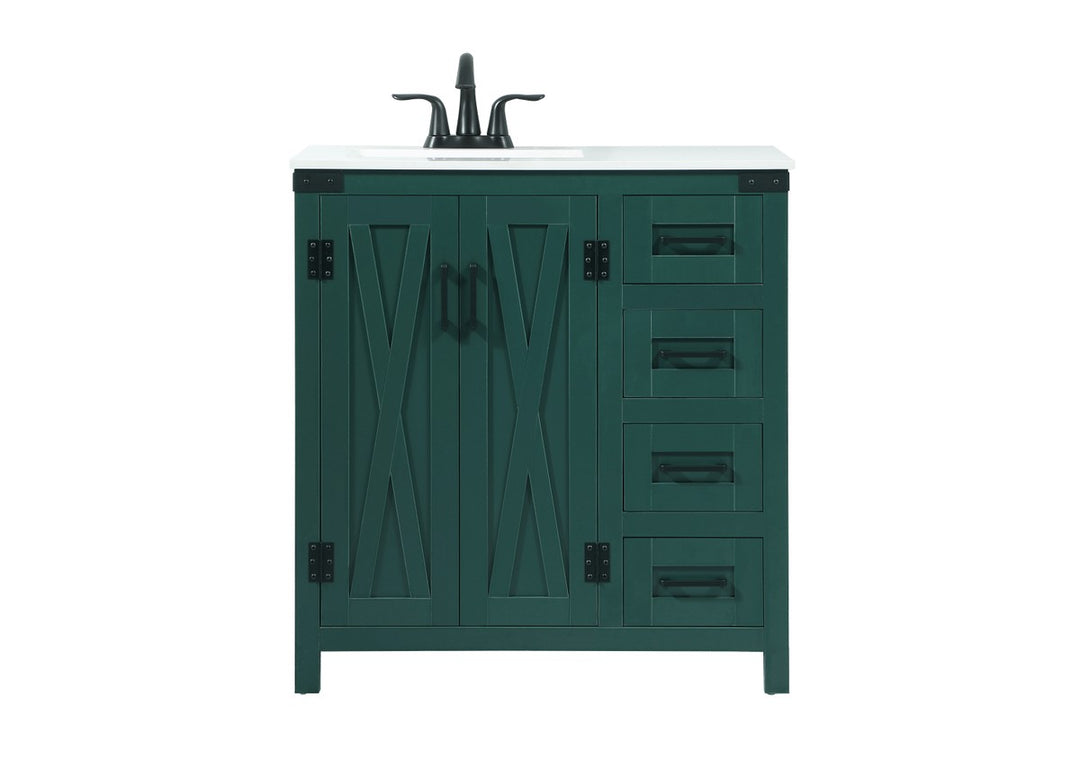 Grant Single Bathroom Vanity in Green - available from The Lighting Shoppe, trusted by Canadian homeowners