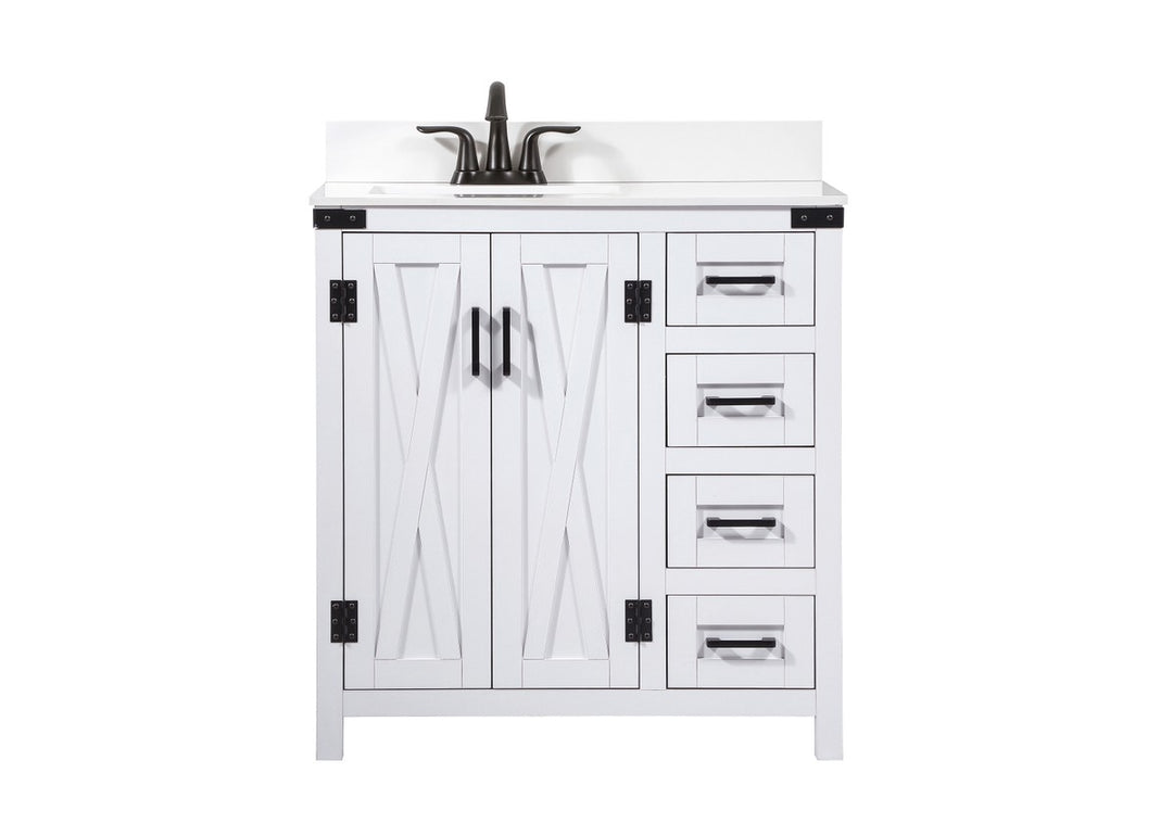 Grant Single Bathroom Vanity in White - available from The Lighting Shoppe, trusted by Canadian homeowners