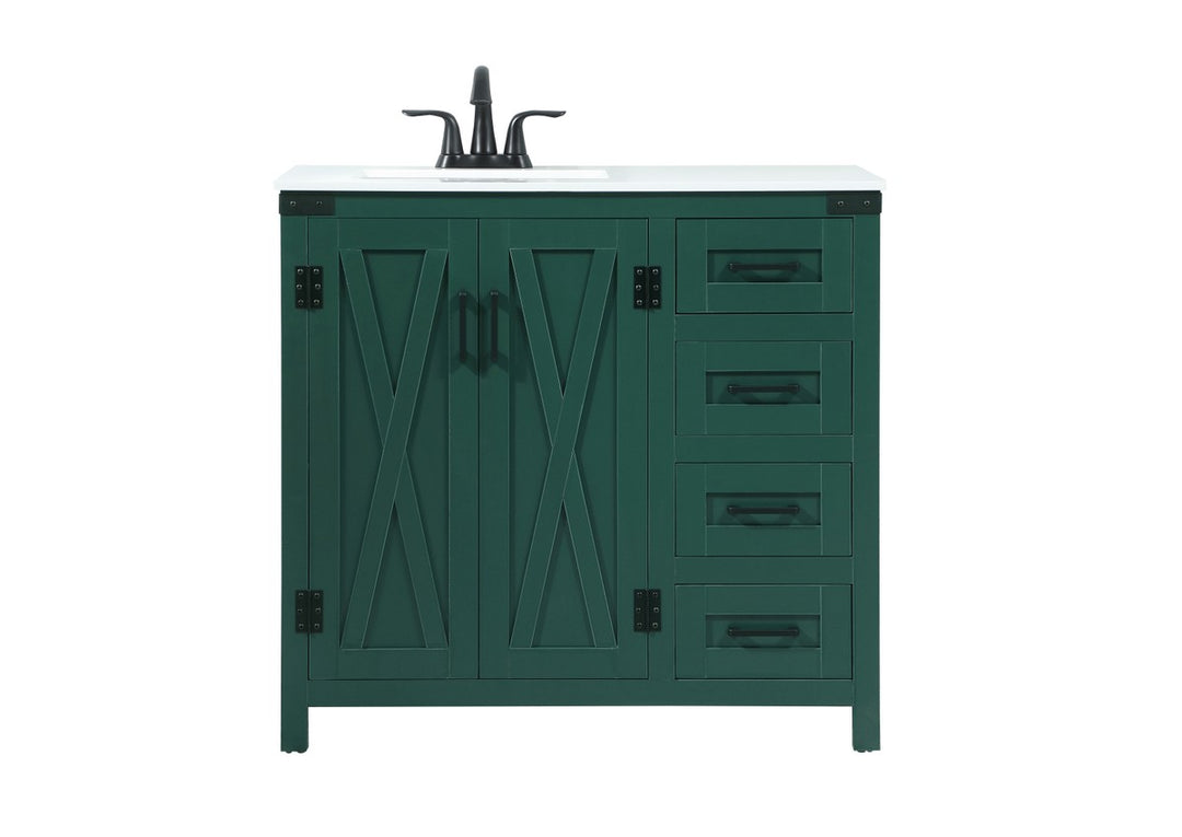 Grant Single Bathroom Vanity in Green - available from The Lighting Shoppe, trusted by Canadian homeowners