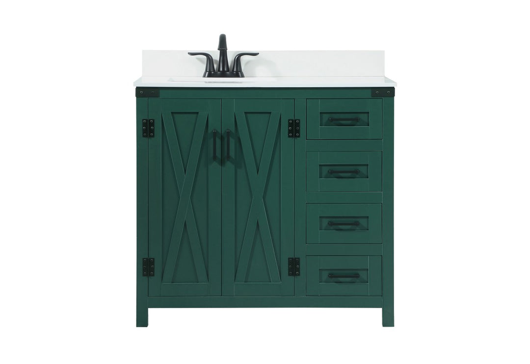Grant Single Bathroom Vanity in Green - available from The Lighting Shoppe, trusted by Canadian homeowners