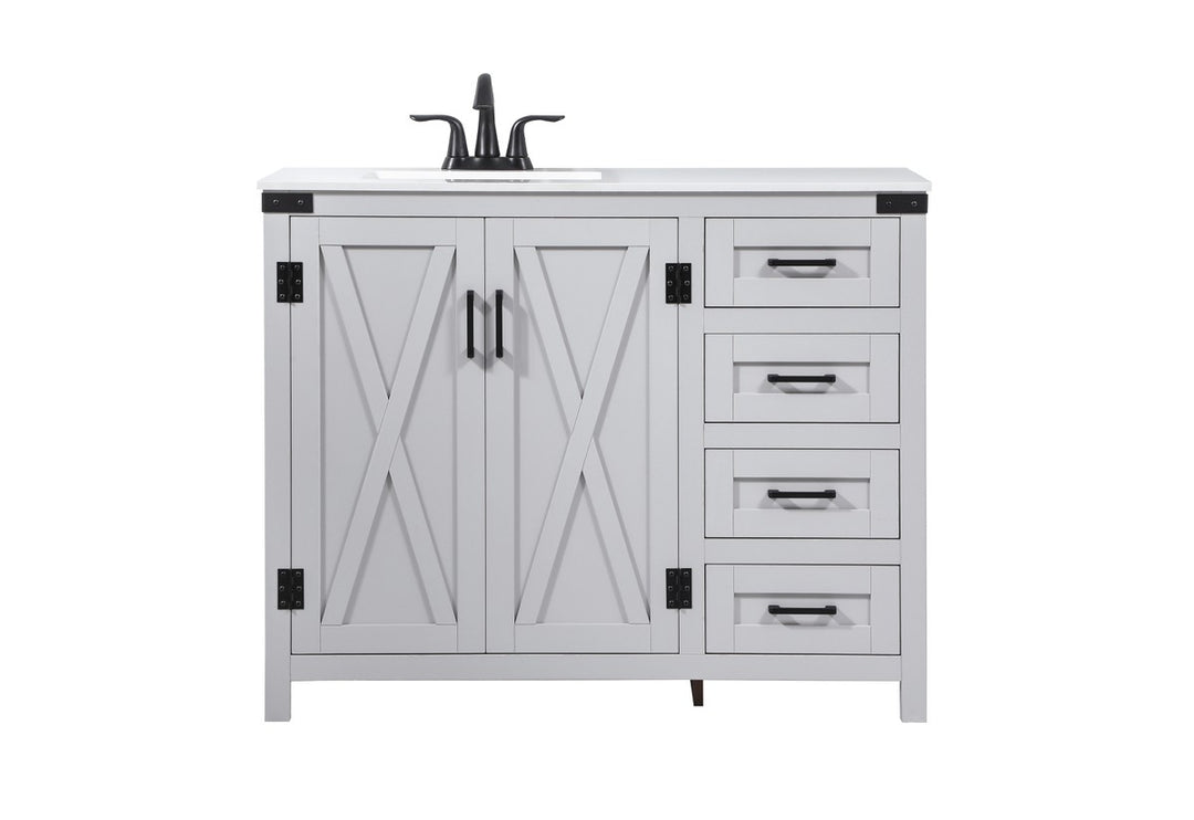 Grant Single Bathroom Vanity in Grey - available from The Lighting Shoppe, trusted by Canadian homeowners