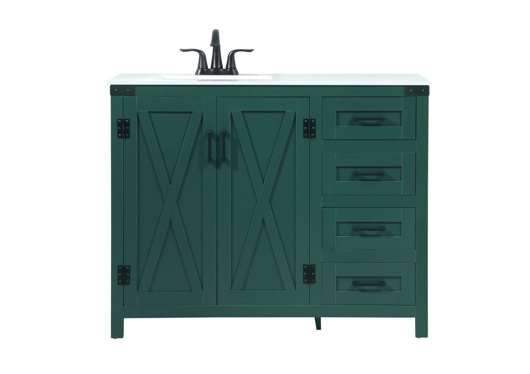 Grant Single Bathroom Vanity in Green - available from The Lighting Shoppe, trusted by Canadian homeowners