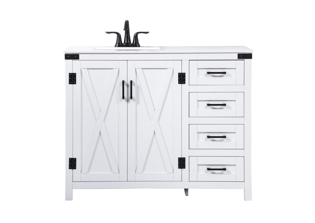 Grant Single Bathroom Vanity in White - available from The Lighting Shoppe, trusted by Canadian homeowners