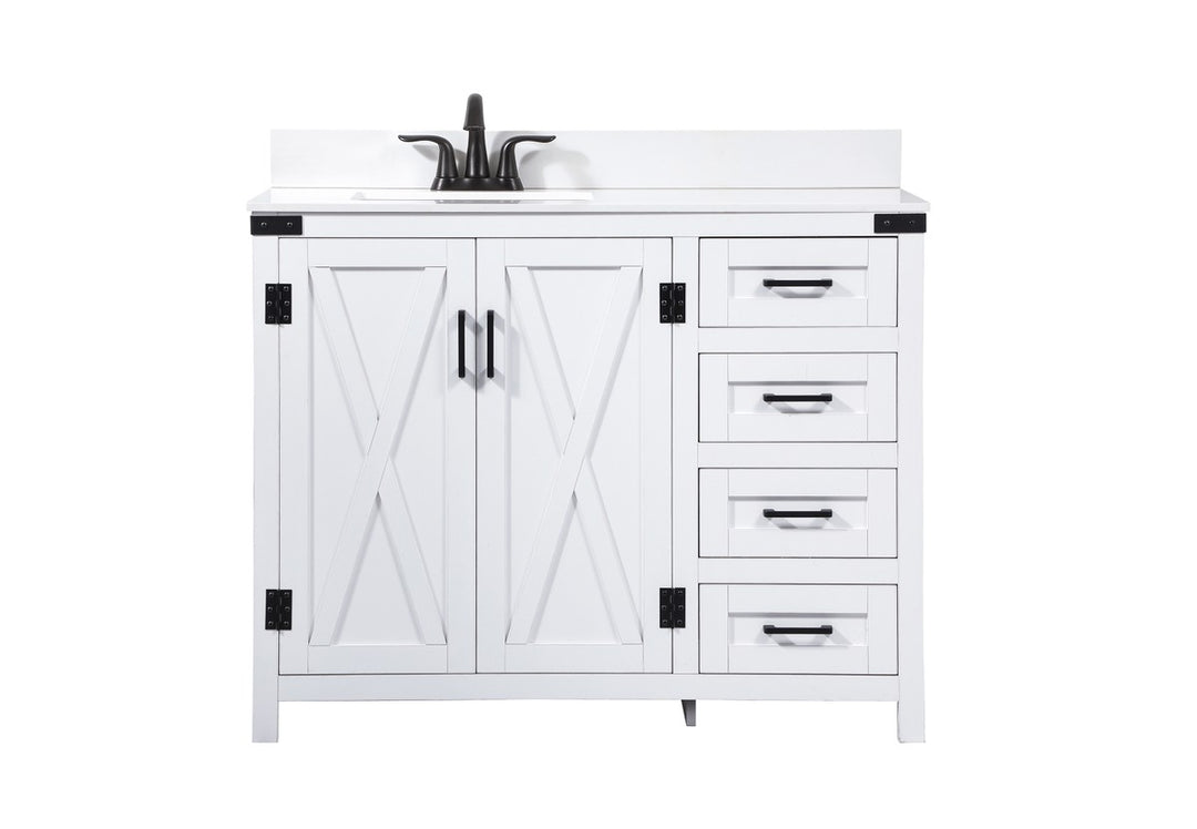Grant Single Bathroom Vanity in White - available from The Lighting Shoppe, trusted by Canadian homeowners